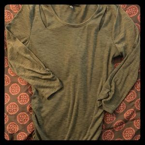 Green Cold Shoulder Top